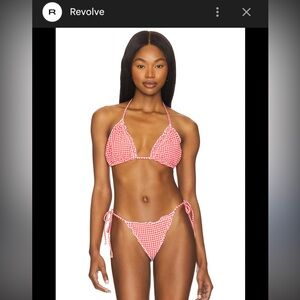 Good American Red Checkered Bikini Set